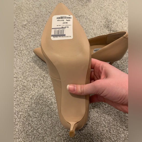 NWT Steve Madden Luiza nude leather pumps women’s size 10 - perfect condition - Picture 8 of 9